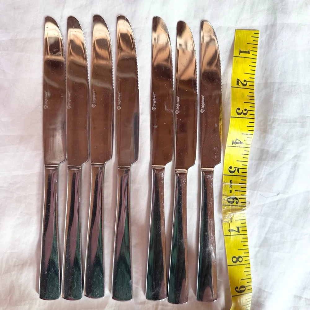 EUC Brightown Silver Silverware Flatware Cutlery Stainless Dinner Knives Set 7
